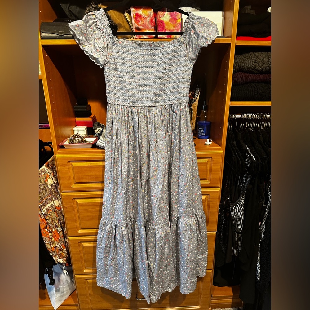 Off shoulder smocked dress